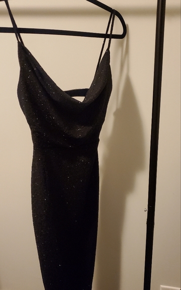 New Black Shimmer Cocktail Dress - Picture 4 of 7